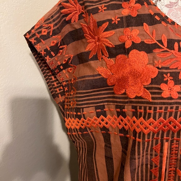 Savanna Jane Brown Dress with Orange Embroidery NWT - Picture 2 of 6